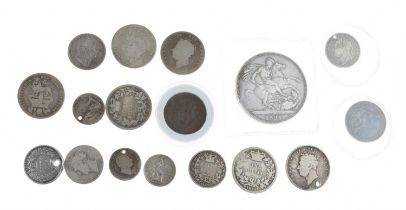 George IIII silver Crown 1821, together with a quantity of George IIII and William IV silver coinage