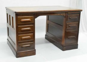 Oak twin pedestal desk