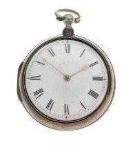 George III silver pair cased pocket watch, John Rayment, London