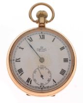 Smiths De Luxe - 1950's 9ct gold open-faced pocket watch