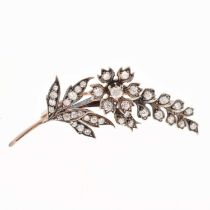 Diamond set flower brooch