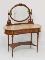 Early 20th century French gilt metal mounted dressing table