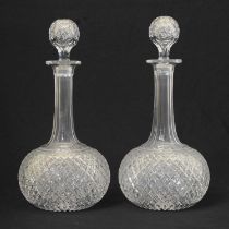 Pair of cut glass decanters