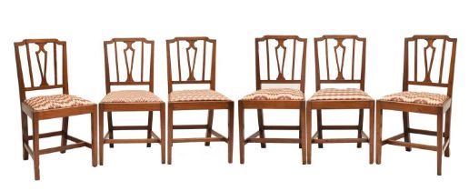 Set of six Sheraton-style mahogany chairs