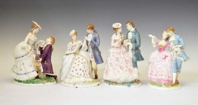 Royal Worcester - Set of four limited edition 'The Age of Courtship' figure groups