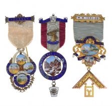Masonic Interest - Haven of Peace Lodge No.4385 9ct gold Masonic jewel, etc