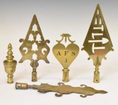 Five West Country Friendly Society brass staff heads