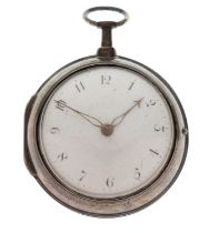 Napoleonic War Interest - George III silver pair cased open faced pocket watch