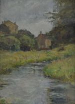 Richard Heyworth (1862-1942) - Oil on board - Country riverbank scene