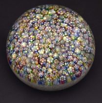 Perthshire millefiori on lace paperweight