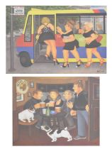 Beryl Cook (1926-2008) - Two signed prints - 'The Bus Stop' and ‘In The Snig’