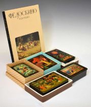 Five Russian lacquer boxes