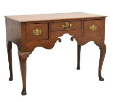 George III oak three-drawer lowboy