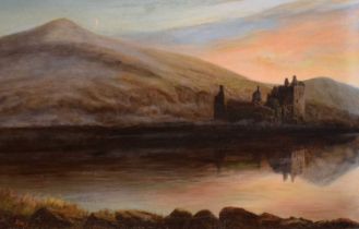 D. W. Eshelby (early 20th century) - Oil on canvas - Kilchurn Castle, Loch Awe, Scotland