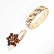 Two 9ct gold stone set rings