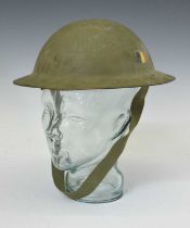 Second World War period steel helmet with painted Belgium flag to side