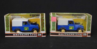 Britains - Two boxed Farm Land Rovers (9571)