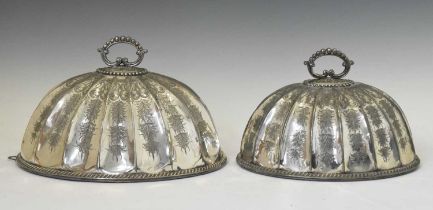 Two 19th century silver plated meat covers