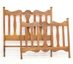 French walnut double bed ends