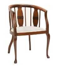 Edwardian mahogany tub salon chair