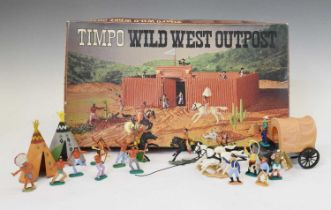 Timpo Wild West West Outpost 257 set and quantity of plastic figures