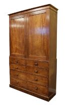 George III mahogany linen press