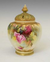 Royal Worcester pot pourri, shape 1312, painted by Frederick Bray