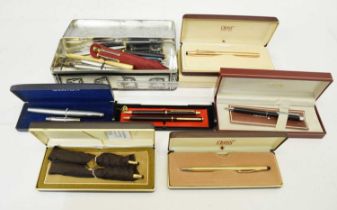 Collection of vintage fountain and ball point pens