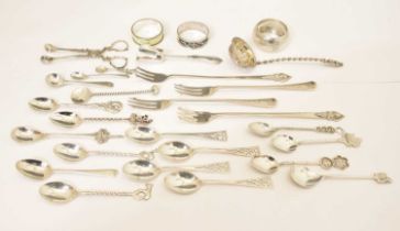 Quantity of silver and white metal spoons