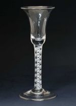 George III style opaque twist wine glass