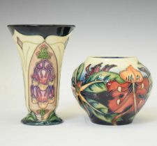 Moorcroft Pottery - Foxglove and Simeon pattern vases