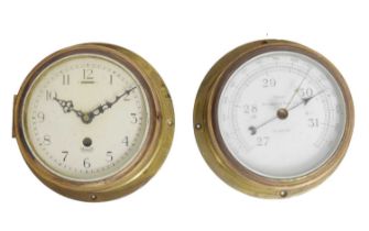 Mercer brass cased ships quartz clock