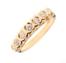 9ct gold and seven stone diamond ring