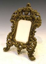 Miniature cast brass frame with rococo decoration