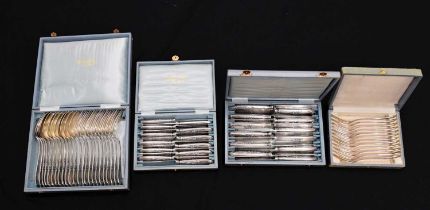 Matched set of Belgium silver-plated cutlery