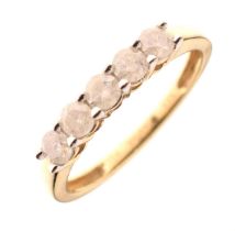 9ct gold five-stone diamond ring