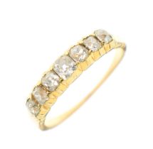 Half eternity ring set seven old-cut diamonds