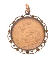 Victorian gold sovereign, 1894, in 9ct mount
