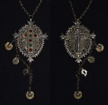 Large reliquary cross pendant