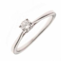 Single stone Canadian diamond ring 9ct white gold ring