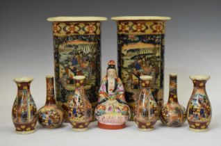 Three small pairs of Oriental vases, etc
