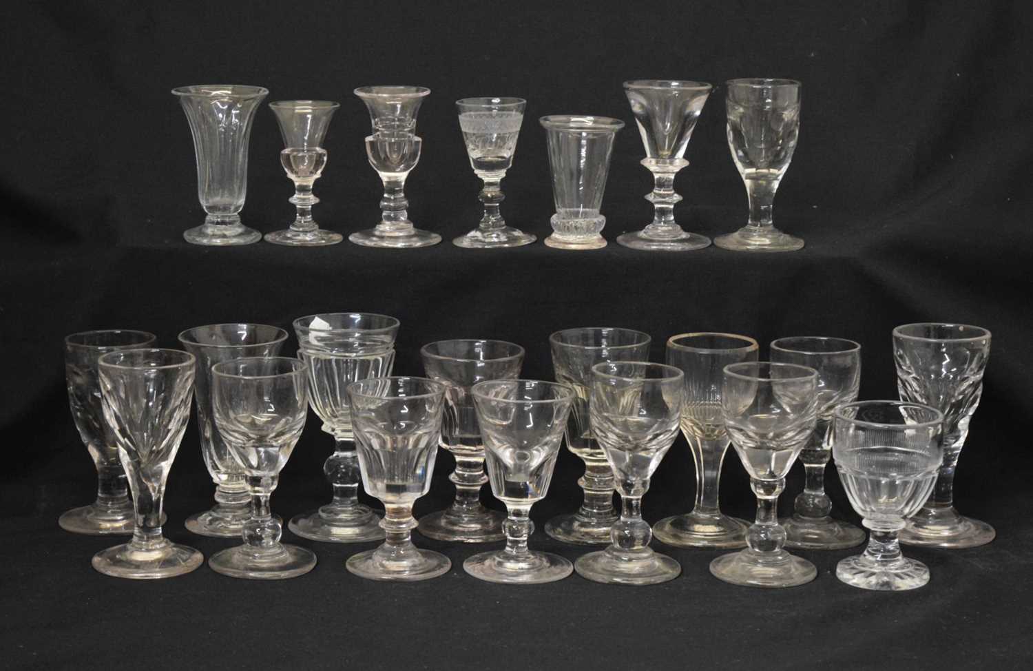 Collection of twenty-two mainly 19th century drinking glasses
