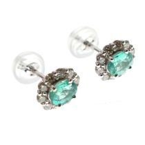 Pair of 18ct white gold and diamond ear studs