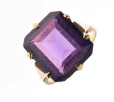 Synthetic purple sapphire dress ring