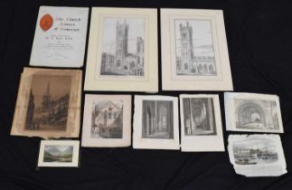 Large quantity of Bristol and surrounding area etchings and engravings, etc