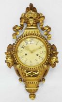 Swedish giltwood cartell clock