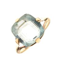 Aquamarine single stone ring