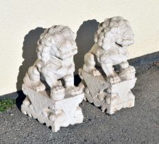 Pair of composition Chinese-style Guardian Lions
