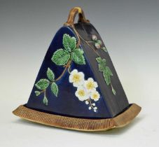 Late Victorian majolica cheese dish