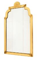 Continental-style wall mirror with shell cresting